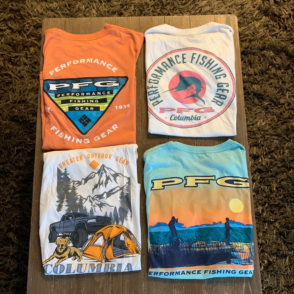 Lot of 4 Columbia PFG tee shirts